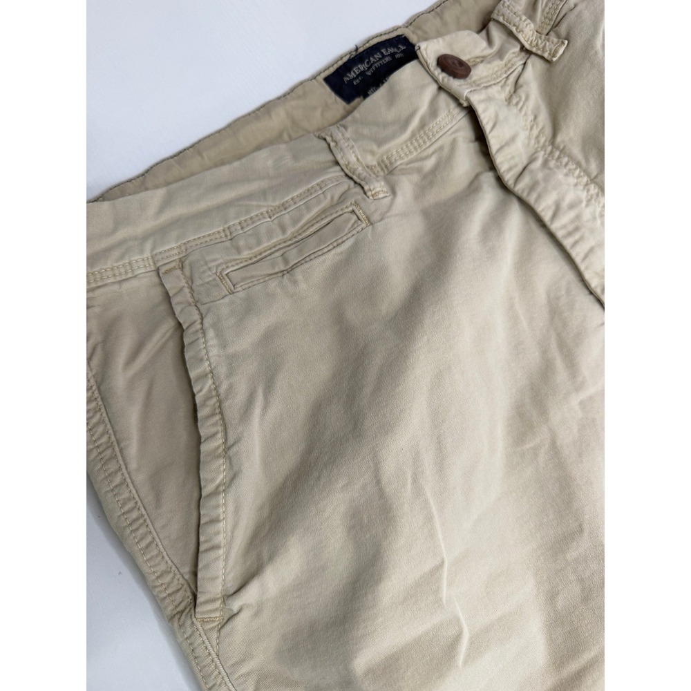 American Eagle Next Level Flex Khaki Chino Shorts Mens 34 Tan Stretch Twill - Picture 5 of 10